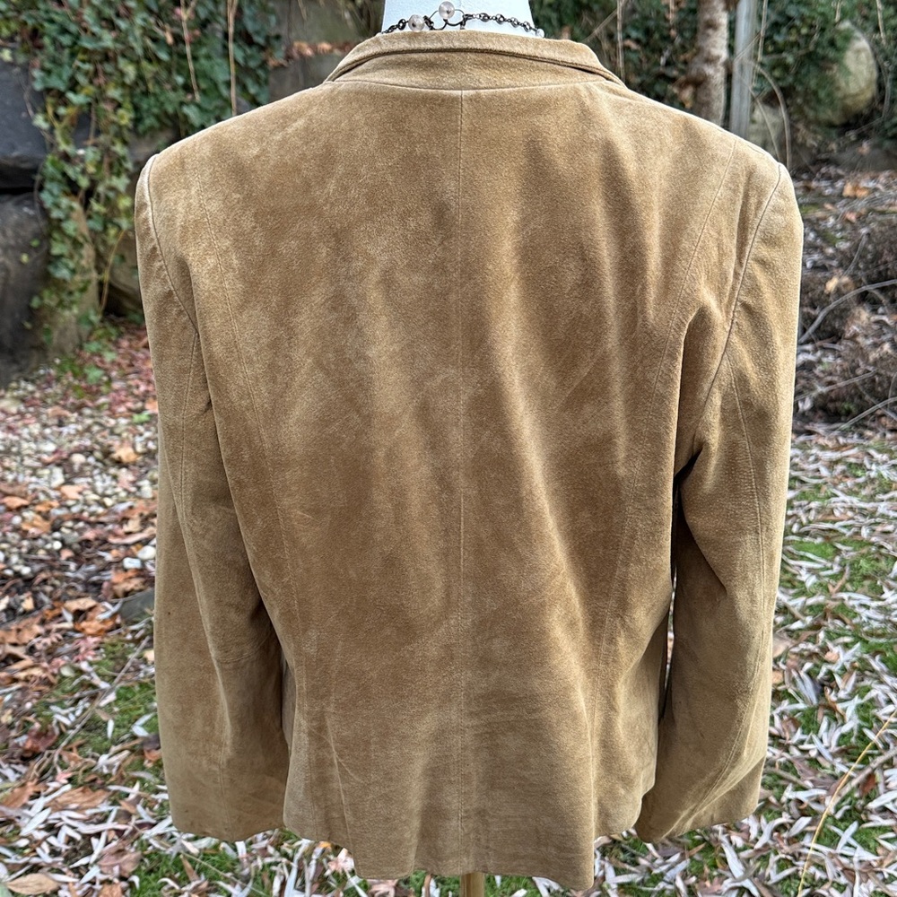 ALFANI π― LEATHER SUEDE CLASSIC JACKET -L PETITE π€©π₯ - Picture 6 of 9